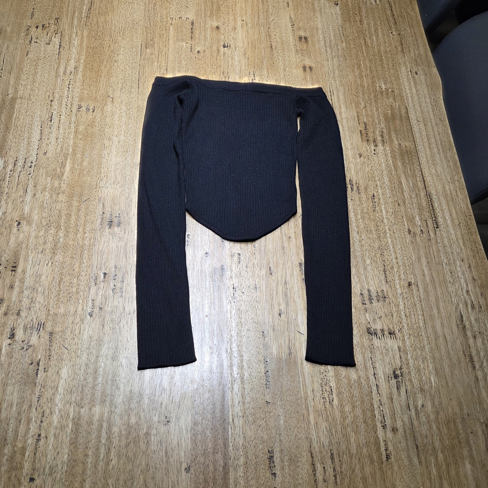 Garage Kids Black Ribbed Sweater